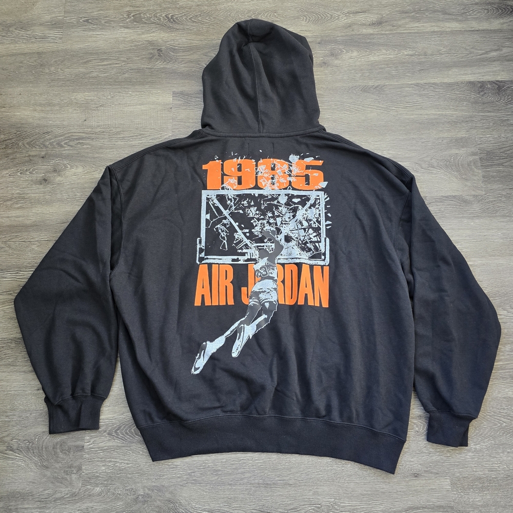 Jordan 1985 Shattered Rim Black Pullover Hoodie Mens XL